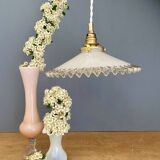 Vintage white opaline lampshade pendant light