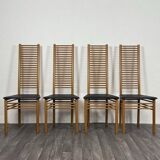 Ladder Back Dining Chairs, Italy, 1980, Set of 4