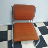 Orange chrome frame armchair