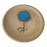 Enameled pottery plate