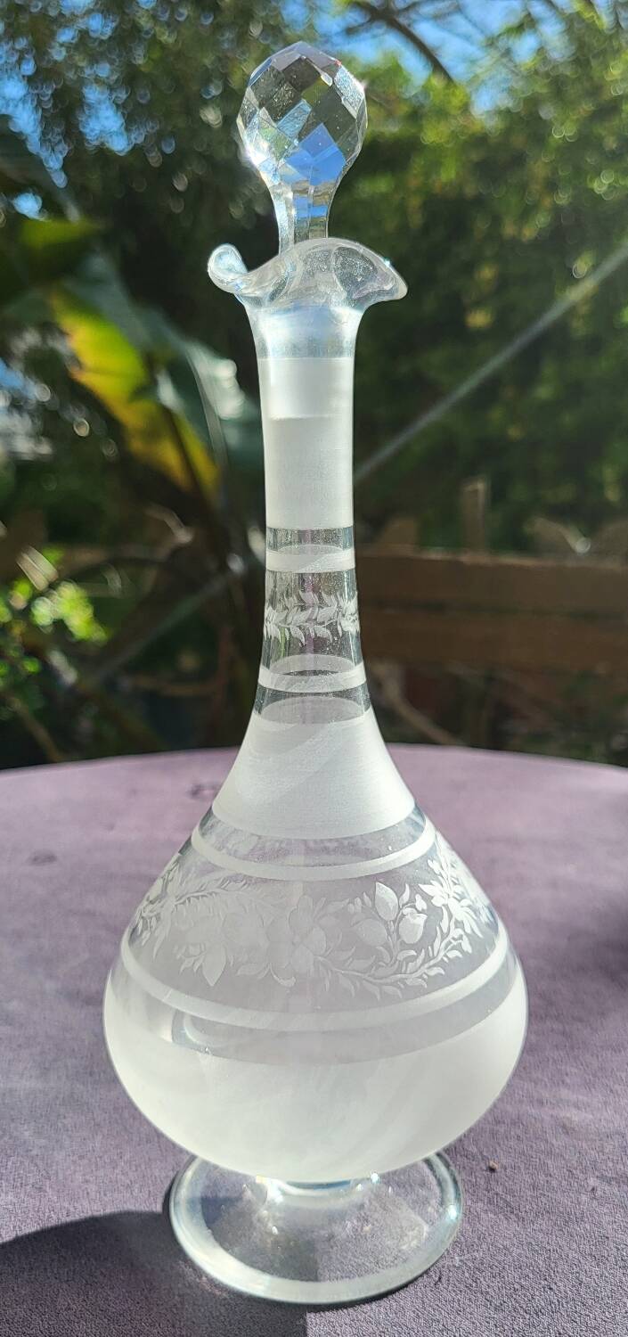 19th century muslin glass carafe