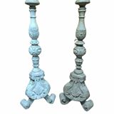 Pair of wooden candlesticks