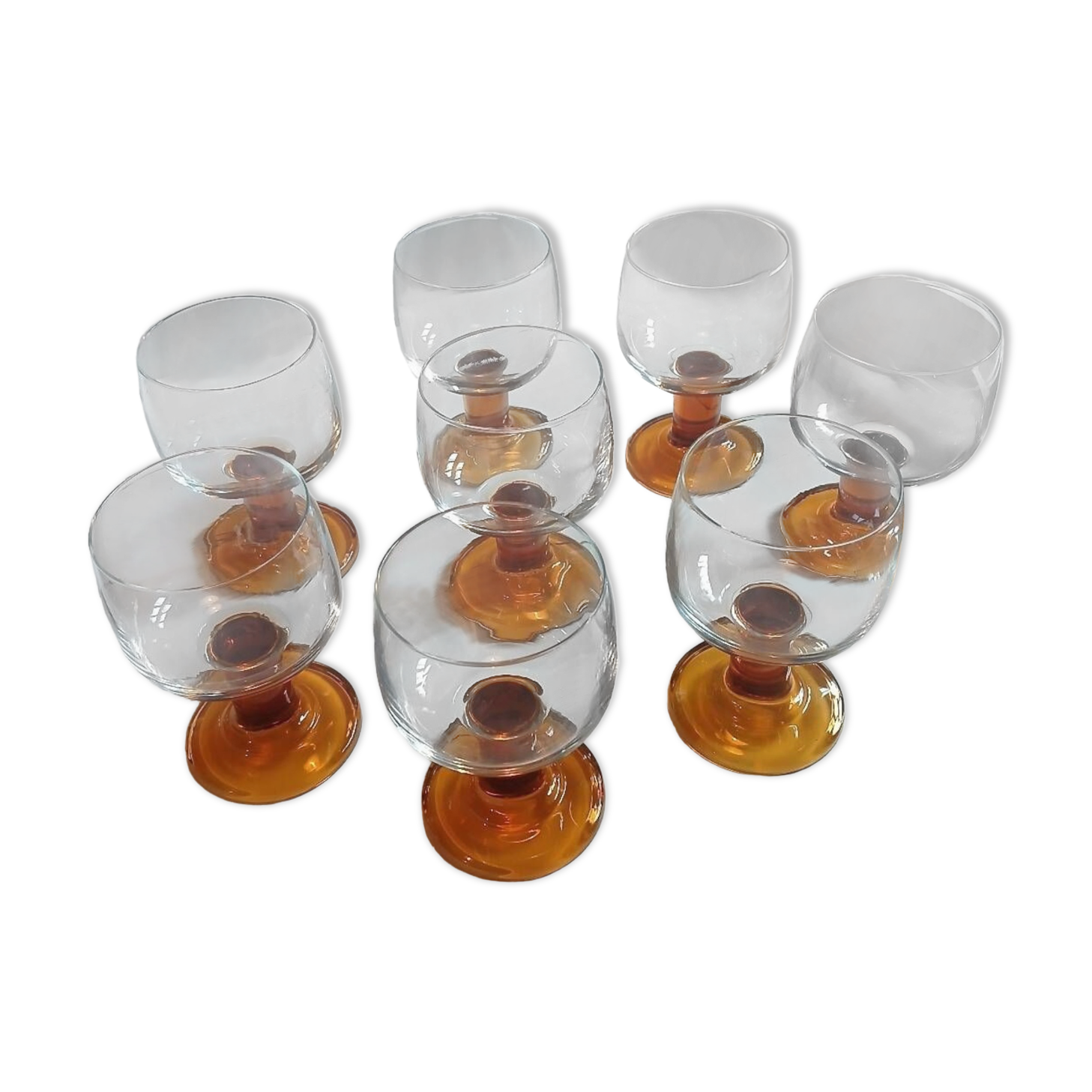 8 vintage wine/water stemmed glasses