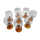 8 vintage wine/water stemmed glasses