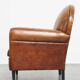 Vintage Sheepskin Leather Art Deco Style Design Armchair