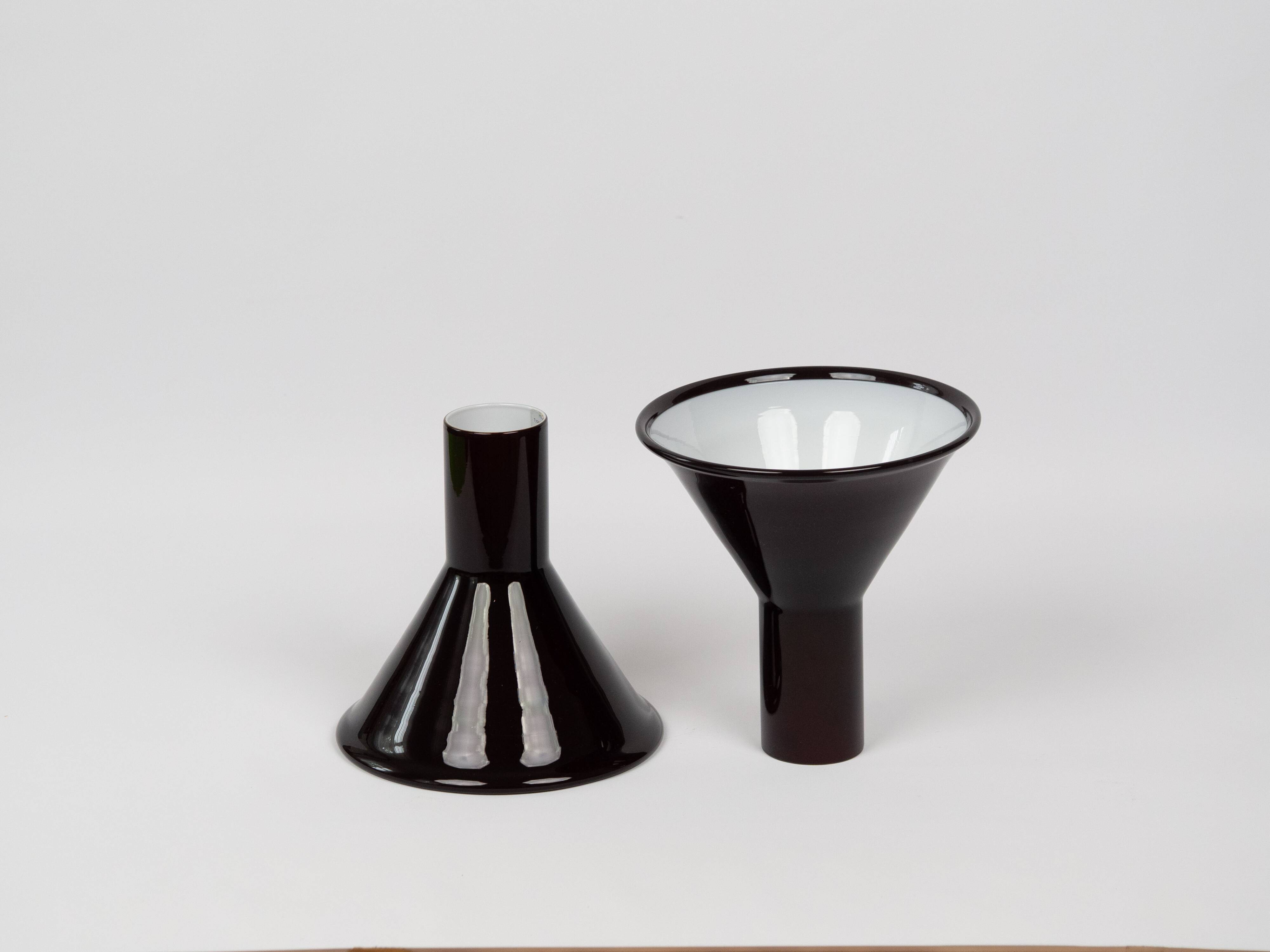 Pair of 2 Danish vintage lamps PT by Michael Bang for Holmegaard, 1970s