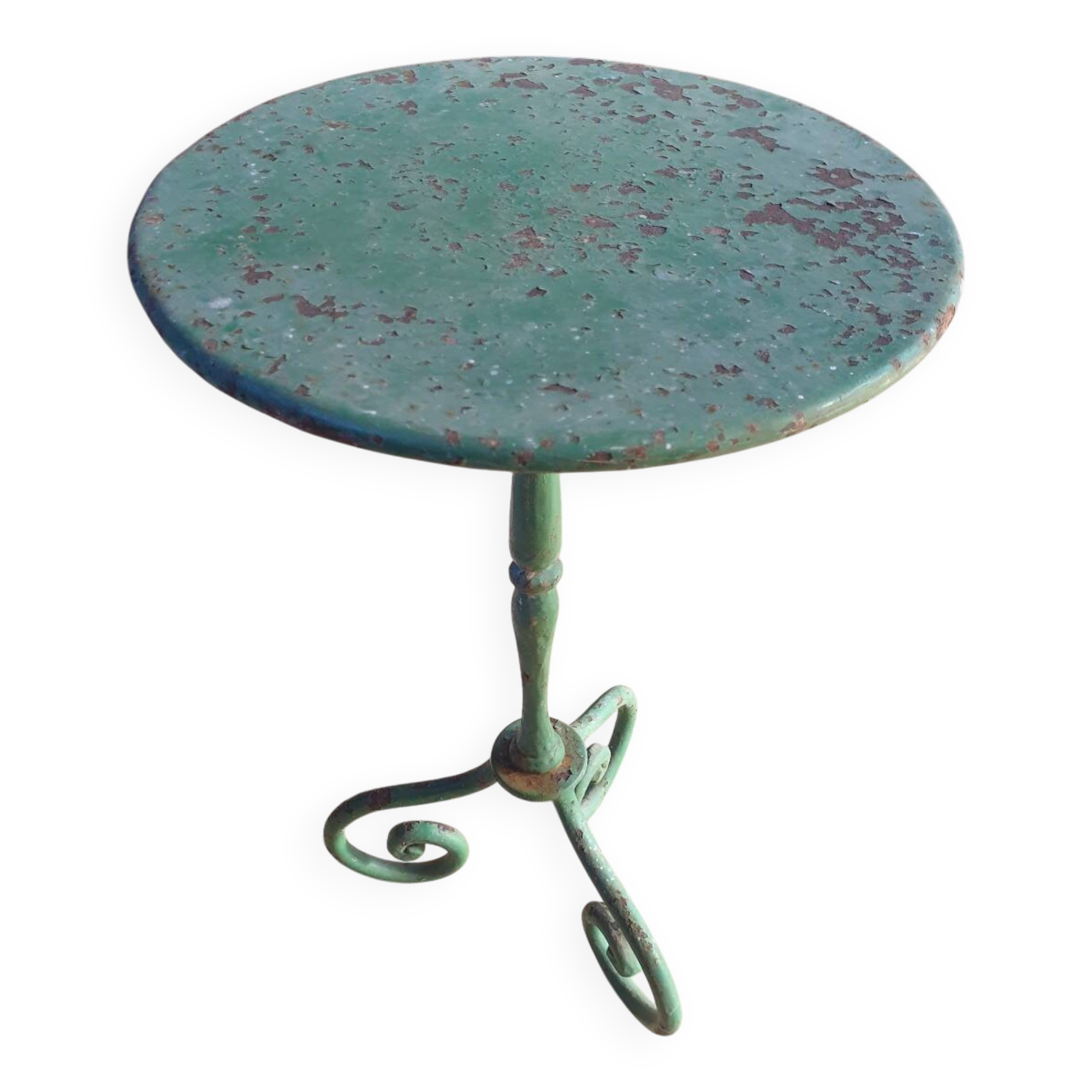 Small green metal side table - mid 20th century