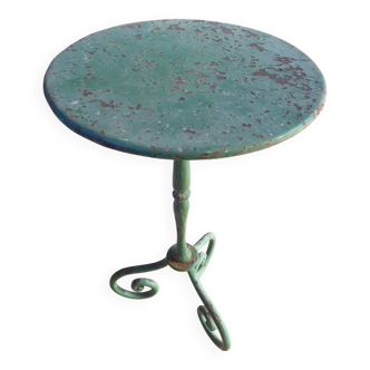 Small green metal side table - mid 20th century
