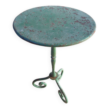 Small green metal side table - mid 20th century