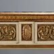 Table éclectique ancienne en bois laqué et marbre, Italie, XIXe siècle