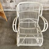 Fauteuil en rotin blanc