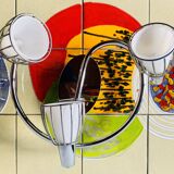 Vintage ceiling light with three adjustable spots in chrome metal