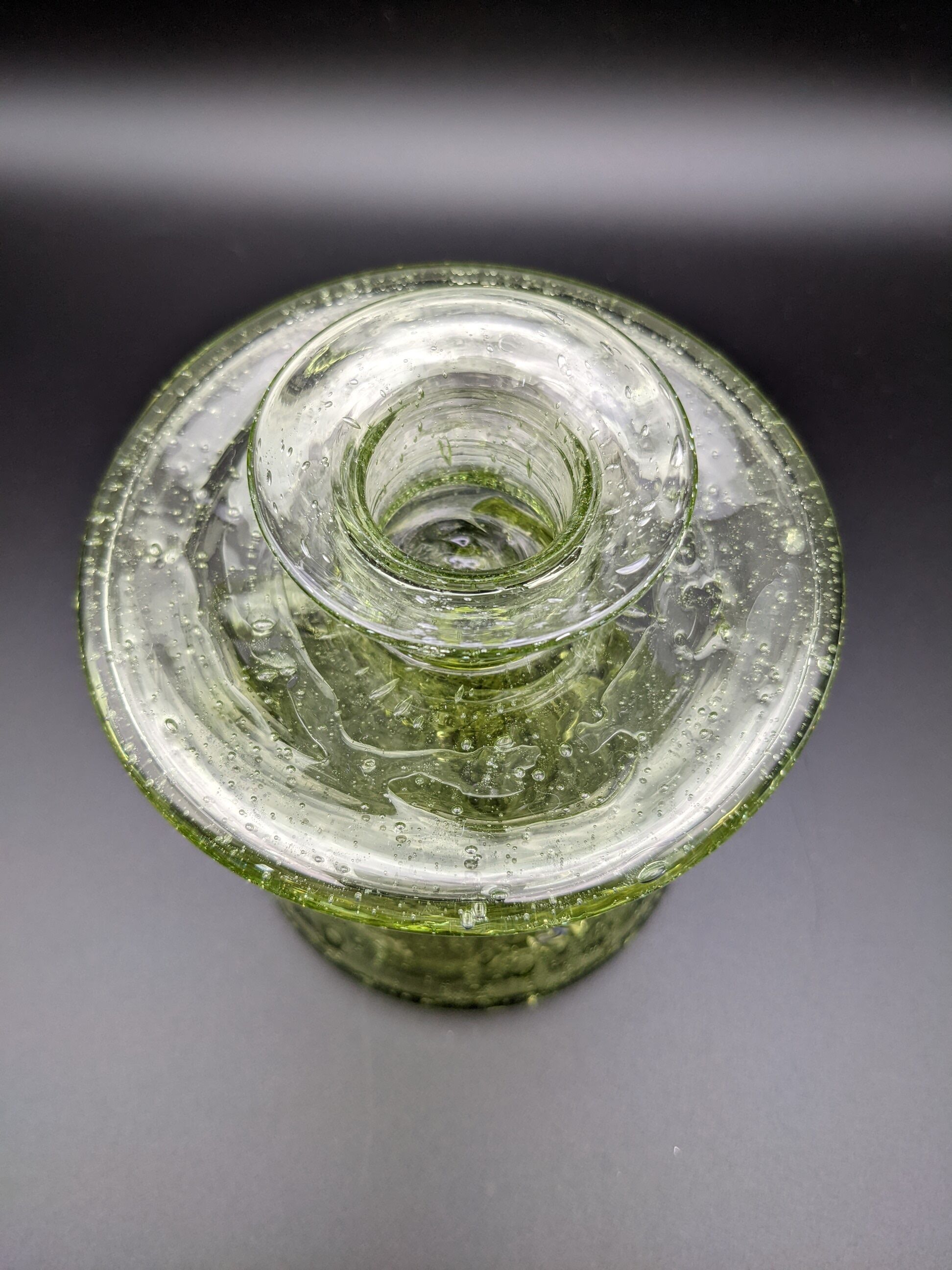 Bubbled blown glass candle holder