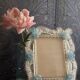 Miroir rectangulaire en verre de Murano aux fleurs bleues – Années 50