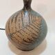 Vintage stoneware lamp by Alain Blanchard, 1970s, fern, rope shade