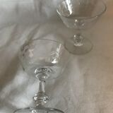 5 19th-century crystal champagne glasses