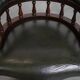 Dark Green Cowhide Leather Swivel and Tilt Chesterfield Office Chair