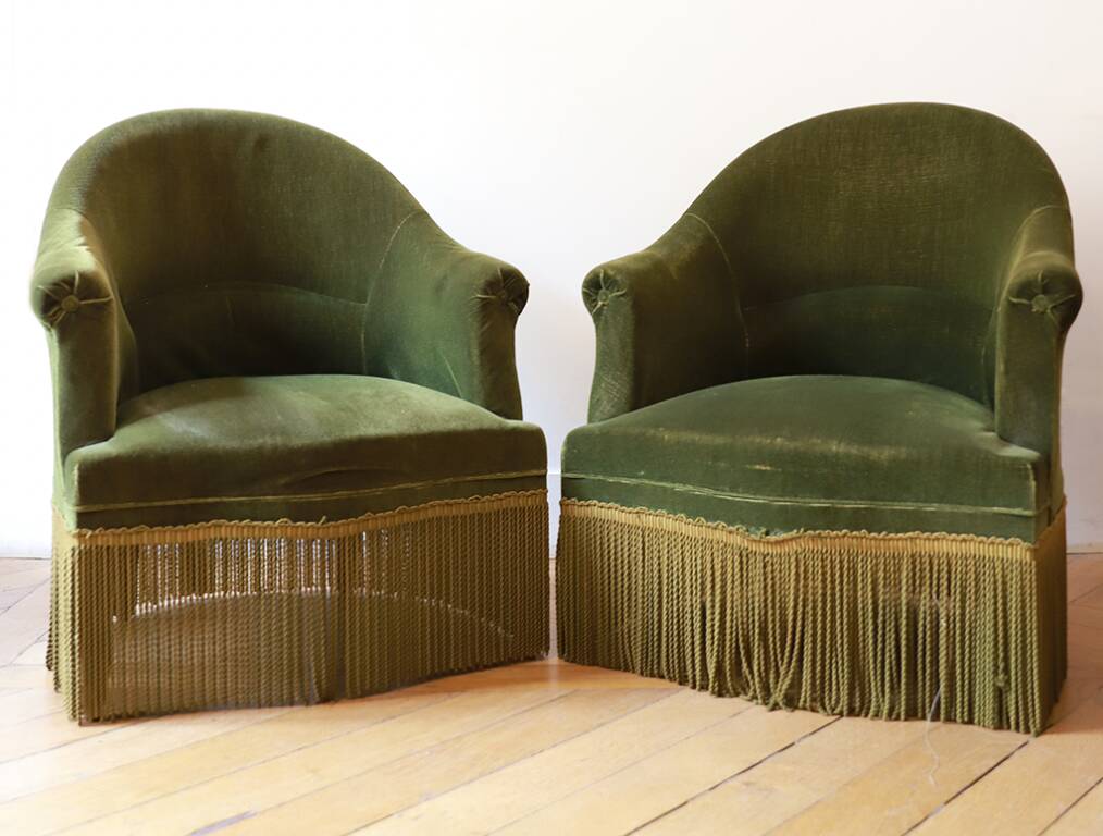 duo of toad armchairs