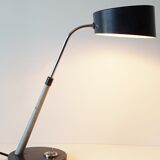 Lampe de bureau gris foncé en tôle et tôle perforée 1950 1960 vintage 50's 60's