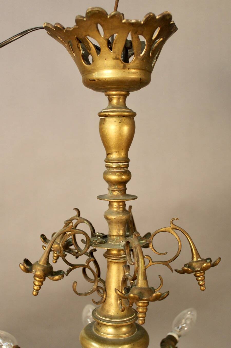 19th Century Bronze Synagogue Chandelier