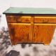 Mado wooden buffet, green and black tray, vintage.