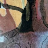 Square trinket dish in glazed ceramic, signed by F. Baudet, France 1970