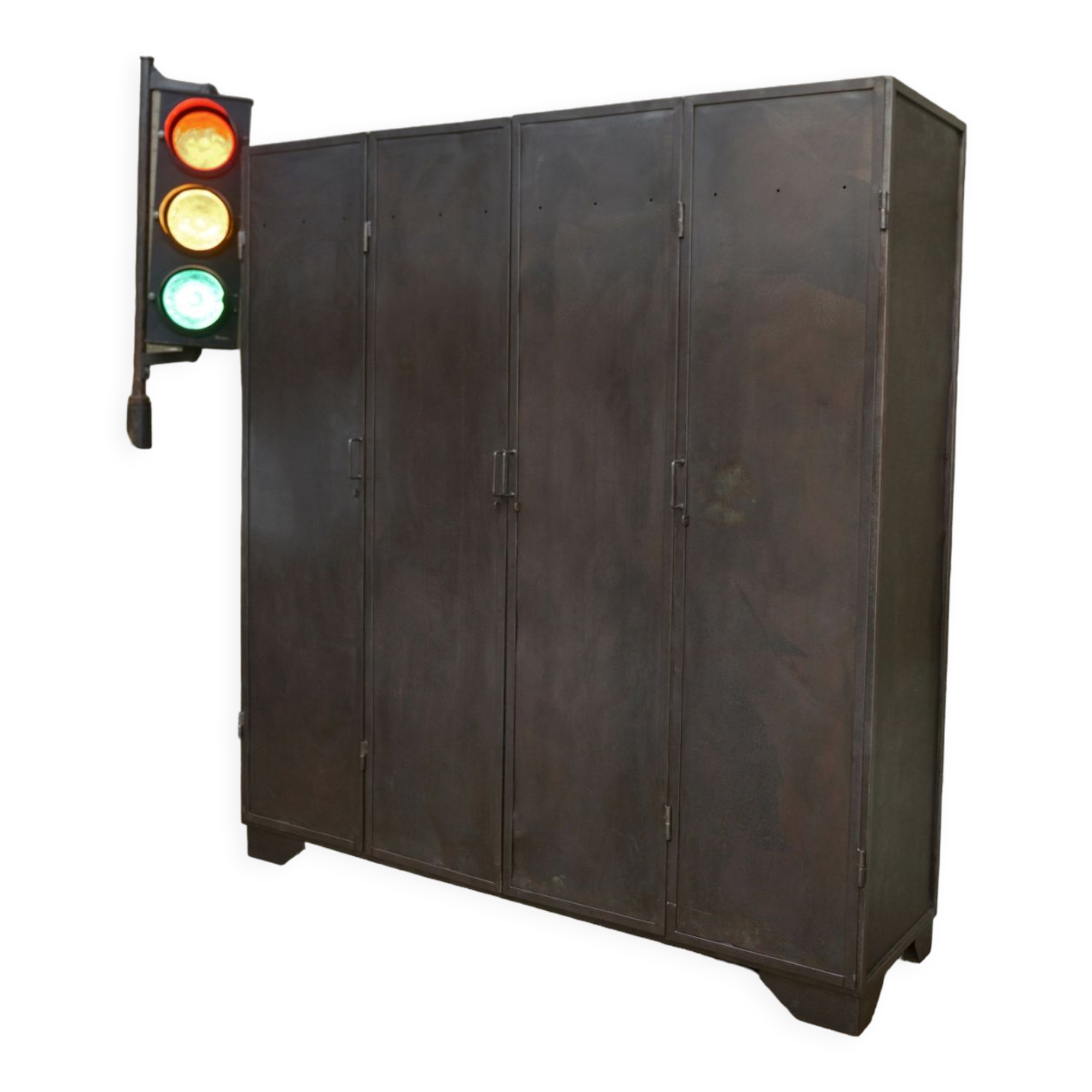 Industrial cabinet 4 doors in metal 1950