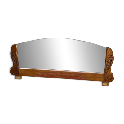 Miroir art déco concave sculpté en arc en bois massif 1940 120cm