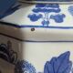 18cm Chinese White and Blue 6-Sided Covered Pot