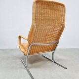 Vintage wicker lounge chair by Dutch designer Dirk van Sliedregt