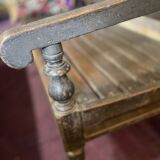 Black lacquered teak bench circa 1960