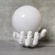 White ceramic hand wall lamp