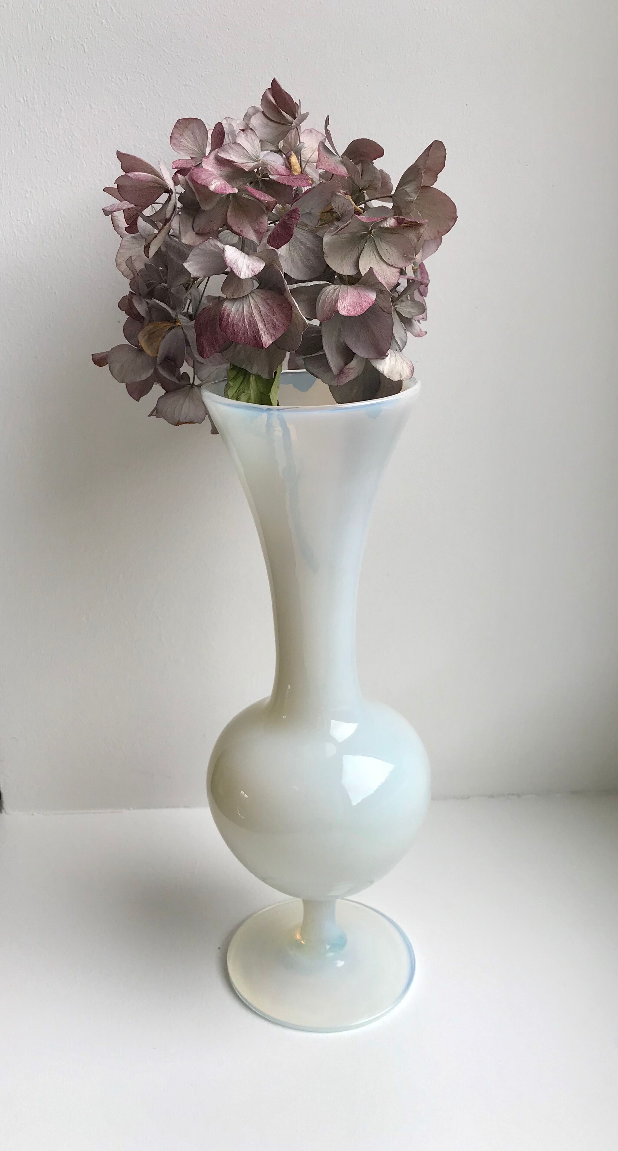 Ivory white opaline vase 60s