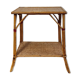 Rattan and cork side table