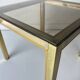 Vintage 1970s Brass Smoked Glass Side Table, Hollywood Regency, Renato Zevi