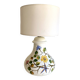 Painted ceramic lamp, cotton shade