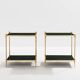 Pair of neoclassical lacquered brass side tables by Maison Jansen, 1970