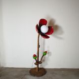 Inlaid and lacquered wooden floor lamp, 1960s.