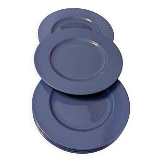 Ensemble de 9 assiettes plates par Geneviève Lethu