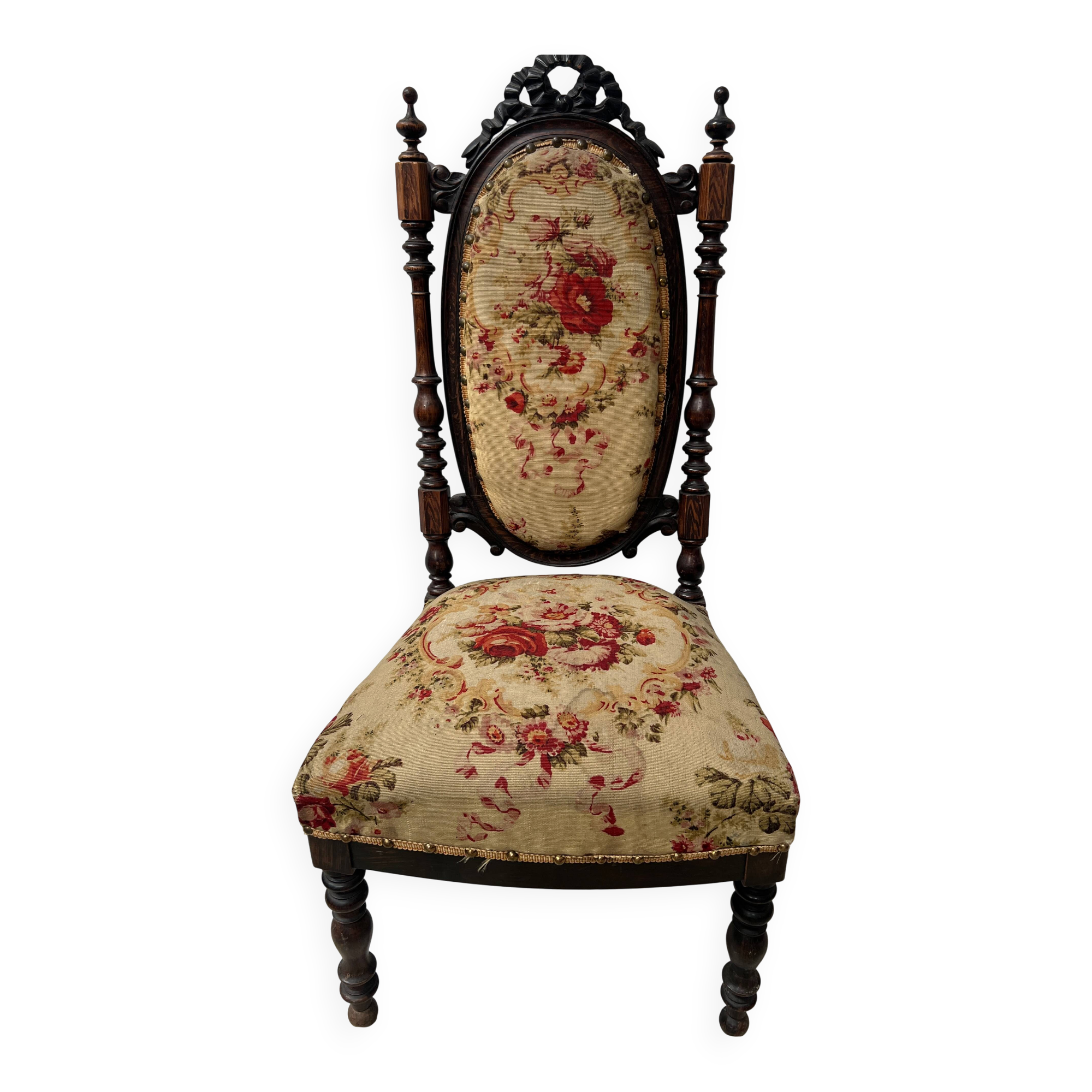 Napoleon III period armchair in solid wood