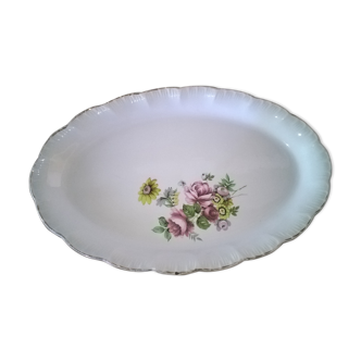 Oval dish, floral decoration, vintage