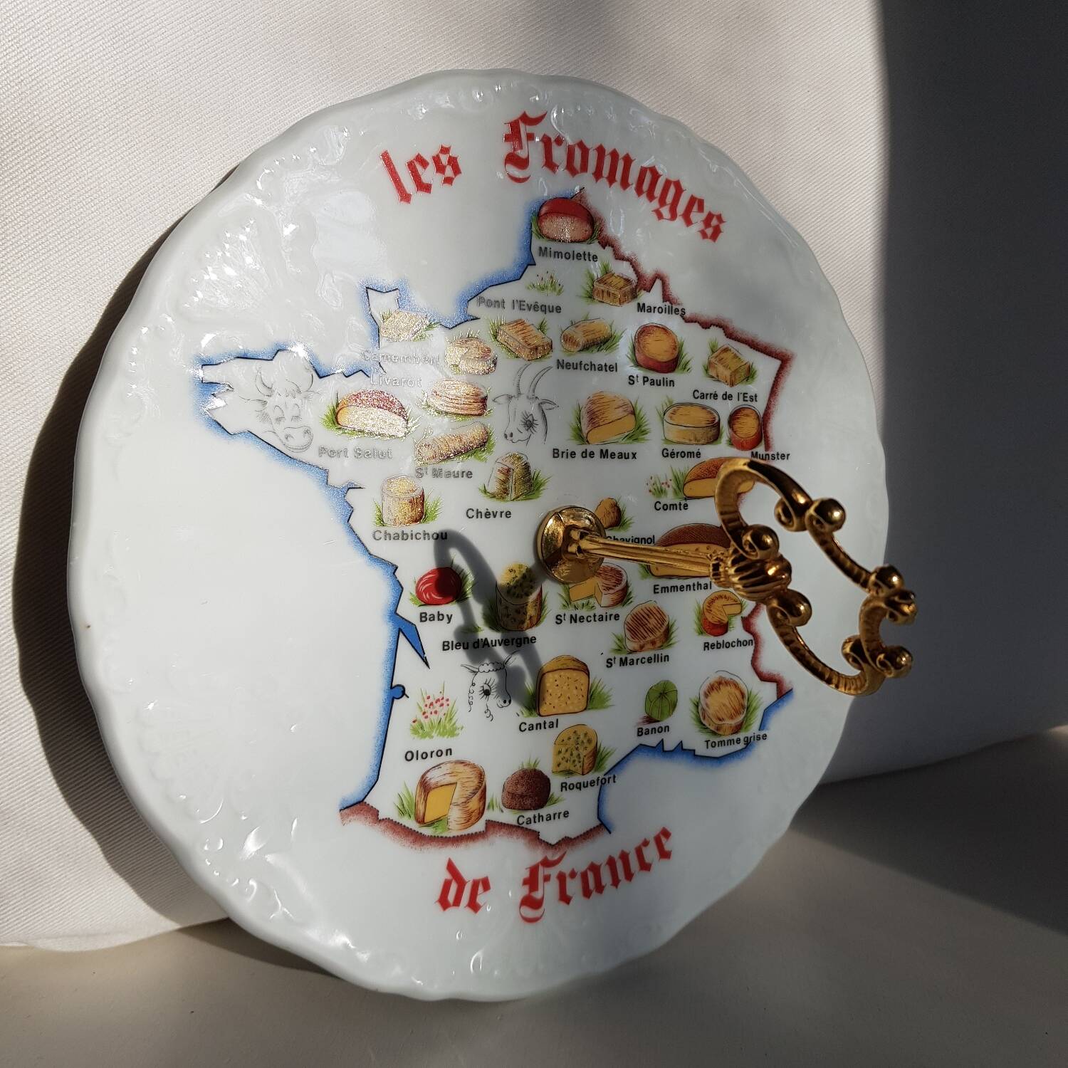 Plat de service à fromage en porcelaine de Limoges