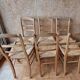 Set of 6 straw chairs in Louis Philippe style cherry wood