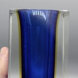 Large vintage sommerso vase murano glass flavio polished seguso italy 1970