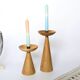 Bougeoirs en bois tourné IKEA vintage | Paire