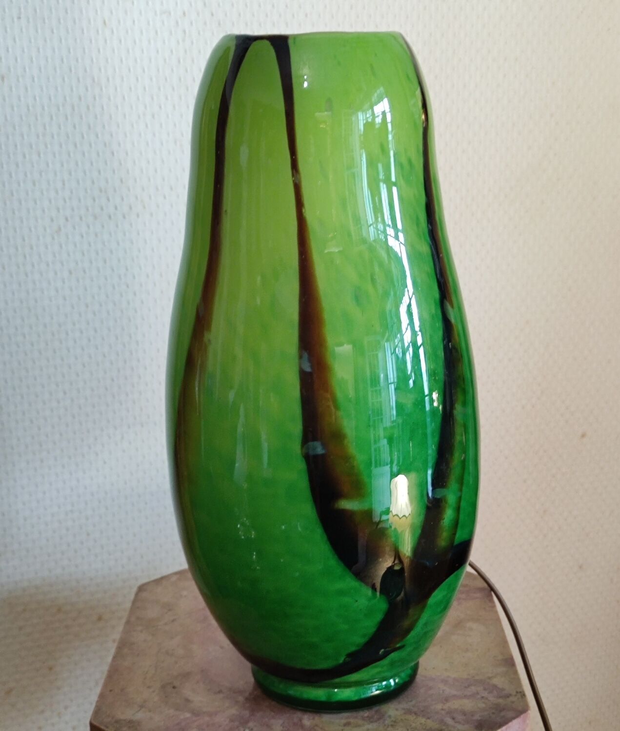 Old glass lamp Murano Italy signed F.Silviy