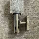 Space Age wall light in chrome and molded glass