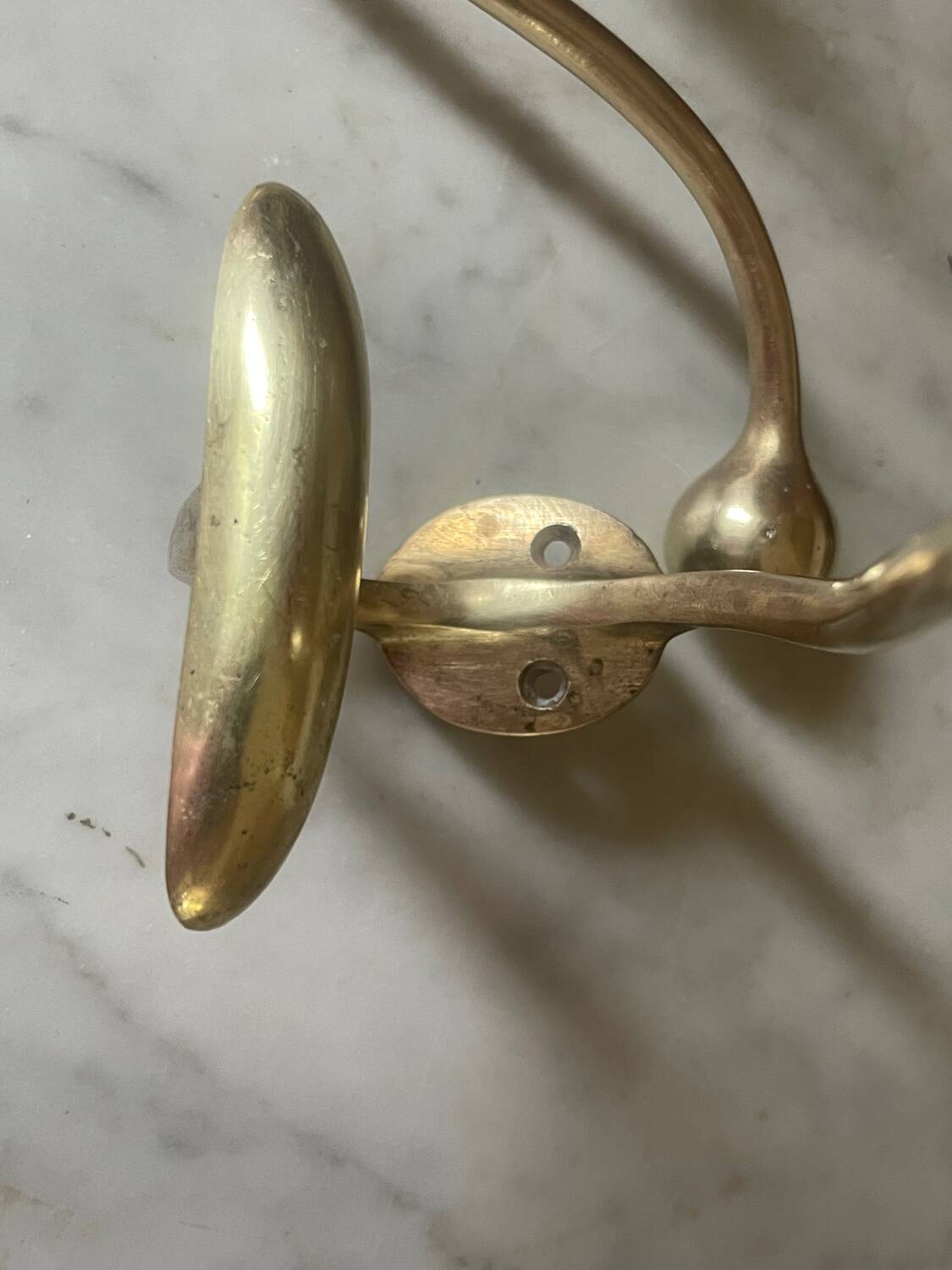 Pair of 19th century brass ball hooks