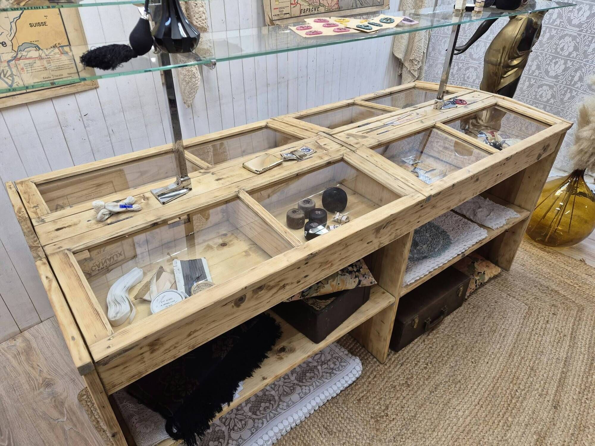 Old haberdashery display cabinet