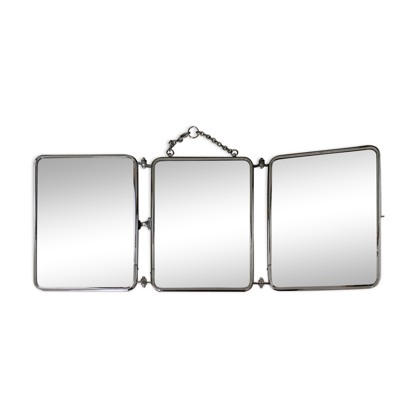 Vintage triptych barber mirror
